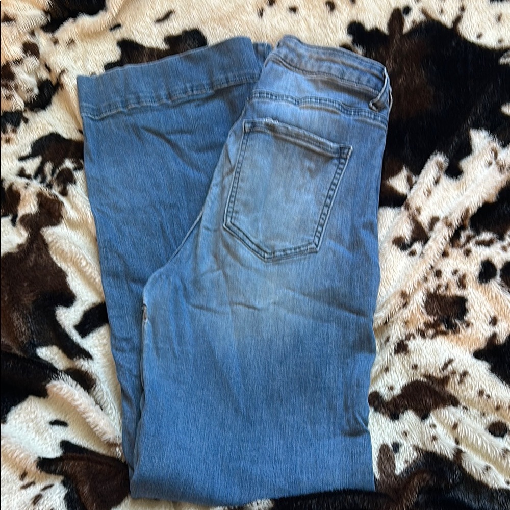 Sneak Peek Blue Flare Wide Leg Jeans Classic Style